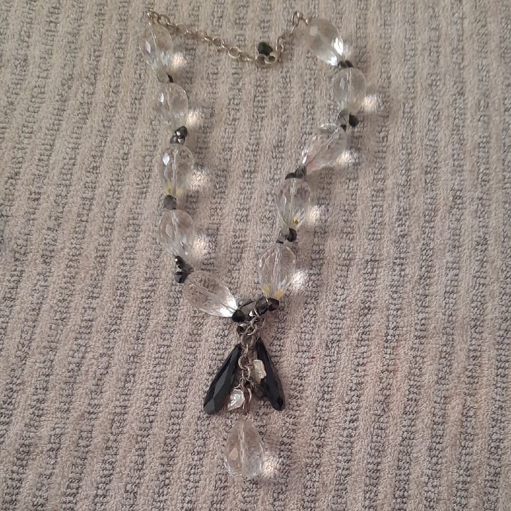 Elegant Faceted Crystal 925 Necklace